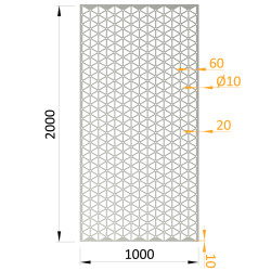Dierovaný plech 1000x2000x1.5mm, sieťový vzor, pozink Dierovaný plech 1000x2000x1.5mm, sieťový vzor, pozink